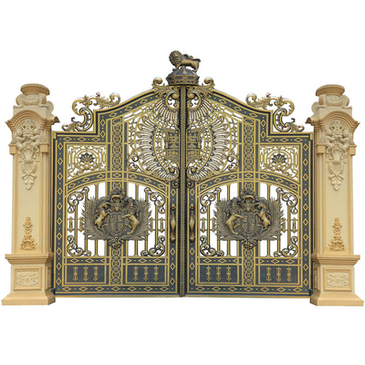Luxury Latest Designs Easily Compiled Base Track Swing Front Door Security Gate Aluminum Decorative Aluminum Gates Driveway Gates